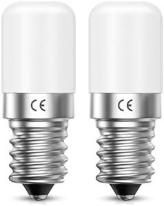 Lamptobe Fridge Bulb, E14 LED Light Bulb 1.5W Warm White 2700K SES E14 Small Screw Light Bulb Low Watt Pygmy Bulb 15W Equivalent Screw in for Salt Lamp/Sewing Machine/Night Light/Cooker Hood 2PCS