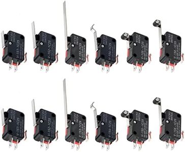 WWZMDiB Lead Limit Switch SPDT 3 Pin Snap Action Micro Switch Multi-Model Selection (12Pcs V-15 Series Suite)