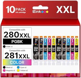 E-Z Ink Compatible Ink Cartridge Replacement for Canon 280 281 PGI-280XXL CLI-281XXL Compatible with PIXMA TR7520 TR8520 TS6120 TS6220 TS6320 TS8120 TS9120 TS9521C TS702 Printer (10 Pack)