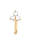 ZAVERI PEARLS Gold Tone Cubic Zirconia Embellished Contemporary Brass Clip On Nose Pin For Women-ZPFK17175