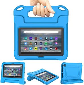 Amazon Fire 7 Tablet Case for Kids(12th Generation, 2022 Release), Lainergie Lightweight Shockproof Kids Friendly Fire 7 Kids Tablet Cover with Handle Stand Incompatible iPad Samsung Lenove, Blue