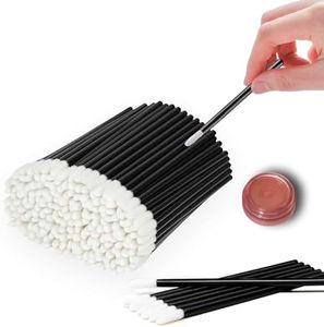 100PCS Lip Applicators Disposable, Lips Wands Lip Brush Applicator Lipstick Brush Lip Gloss Applicator Mascara Brush Makeup Tool, Black