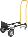 Hand Truck Foldable Folding Cart, Dual Purpose 2 Wheels Dolly Cart and 4 Wheels Pushcart Hold up to 330lb Capacity Heavy Duty Platform Cart for Moving, Warehouse, Garden, Grocery - Yellow
