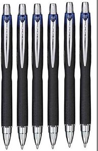Uni Ball Azul Jetstream Retráctil Ancha Bolígrafo 1mm Punta Punta & Línea de 0,45mm Ancho Impermeable Resistente a la Luz Secado Rápido Tinta Pigmento para Rápido Escritura SXN-210 (Paquete de 6)