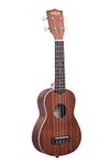 Kala Satin Mahogany Soprano Ukulele with White Binding (KA-S),Brown