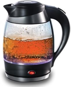 Hawkins Futura 1.8 Litre Electric Glass Kettle, 1300W Electric Hot Water Kettle for Tea, Coffee, Soup, Gargling, Black (FKTB1)