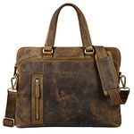 STILORD 'Lory' Womens Leather Briefcase Bag Large Vintage Work Bag Ladies Business Shoulder Handbag for 13,3 Laptop and MacBooks, Colour:Middle Brown