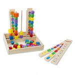 Melissa & Doug 570 Bead Sequencing Set Developmental Toys, Multi-Color, 13.0 x 12.7 x 2.5