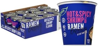 RAMEN EXPRESS Hot & Spicy Shrimp Flavor Ramen Cup Noodle, 2.25 Oz Each (Pack Of 12) | Animal-free Ramen Noodles | All Plant-based | Made in U.S. with finest American flour