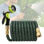 JERN Expandable Flexible Garden Hose Pipe with 9-Pattern Spray Nozzle Heavy-Duty Leakproof with Multi-Function Sprayer Gun for Garden, Car Wash & Cleaning (25-75 Feet)