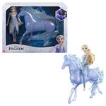 Mattel Disney Frozen Toys, Elsa Fashion Doll with Horse-Shaped Water Nokk Figure Inspired by Disney’s Frozen 2, HLW58