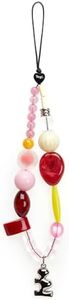 Tagi. Imagine Alphabet Phone Charm, Detachable Hands-Free Phone Wrist Strap, Chain Wristlet for Women (Berry Filling)