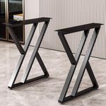 Metal Industrial Dining Modern Table Legs Desk Legs Base Cast Iron Welding Wrought Iron Coffee Table Bench Legs Night Stand Office Table 28 inch Triangle Shape Black DIY (1 Set of 2 pcs) 28" H x19.7