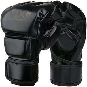 YMX BOXING MMA Gloves, Half Mitts for UFC, Mixed Martial Arts Traning, Open Palm, Large