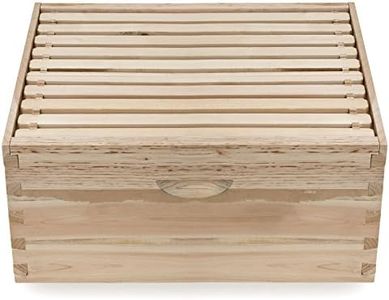 Honey Keeper Beehive 10 Frame Kit Super Box and 10 Deep Frames with Foundations for Langstroth Beekeeping