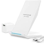 NANAMI Fast Wireless Charger, Qi Wireless Charging Stand with USB Wall Charger for iPhone 15/14 Pro Max/13/12/SE 2/11/XS/XR/8 Plus, 10W for Samsung Galaxy S24 Ultra/S23/S22/S21/S20 fe/S10,Pixel 6 5,LG