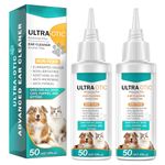 Dog Ear Cleaner, Dog Ear Infection Treatment, Antibiotic Dog Ear Drops for Ear Infection, Ear Mite Treatment for Dog & Cat, Provides Relief for Yeast Infection, Reduces Ear Mites And Debris, 50ml X 2