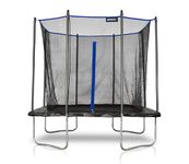 Plum Play Outdoor Rectangular Trampoline with Satety Enclosure to Seperate the Jumper From the Coated Springs - Weather Protected Thick Foam Pads - Max user weight from 100kg (6 x 8ft)