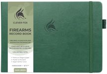 Clever Fox Firearms Record Book – Hardcover Gun Log Book for Acquisition & Disposition Info – Firearm Log Book for Professional & Personal Use – 129 Pages, 10x7″ (Green)