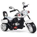 HONEY JOY Kids Motorcycle, 6V Ride On Chopper Motorcycle w/Horn & Headlight, Foot Pedal Switch, 3-Wheels Electric Motorcycle for Kids 3-5, Gift for Boys Girls