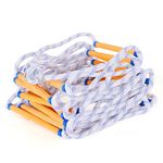 LZ.MZXU Fire Escape Ladder, 13FT Rope Ladder, Flame Resistant Safety Extension Ladders with 2 Hooks, Fast to Deploy Sturdy and Strong Portable and Reusable 2 Story,Weight Capacity up to 2000 LB