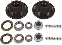 TOPAZ 2Pcs 6 on 5.5" Trailer Hub Drum Kits Idler Hub Kits for 6,000lbs Axle, 25580 15123 Inner & Outer Cone Bearings