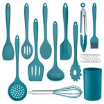 Herogo Kitchen Utensils Set, 22-Piece Silicone Cooking Utensils with Holder, Kitchen Tools Turner Spatula Spoon for Non-Stick Cookware, Heat Resistant & Non-Scratch, Dishwasher Safe (Blue)