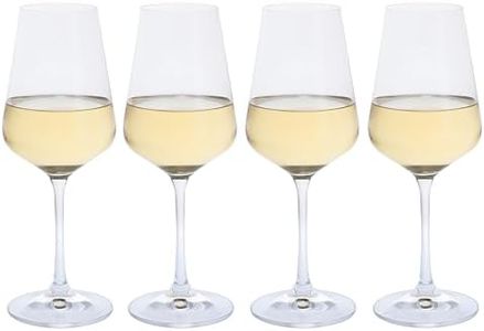 Dartington Crystal Cheers! White Wine Glass, Set of 4 | Modern White Wine Glasses | 226mm | 350ml | Dishwasher Safe | Classy and Elegant Glasses | Perfect for Entertaining