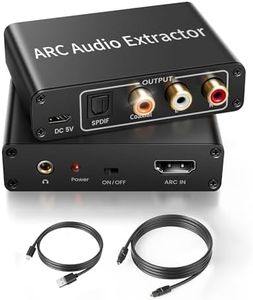 HDMI ARC Audio Extractor 4K@60Hz, 192KHz HDMI ARC Audio Adapter Converter Splitter to Optical TOSLINK SPDIF + RCA L/R+ Coaxial and Analog 3.5mm Stereo for Soundbar HDTV Speaker Amplifier Headphones