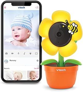 VTech RM9751 Yellow Daisy Smart Wi-Fi Baby Camera, iOS & Android Enabled, 1080p Full HD, Privacy Mode Cover, Night Light, Soothing Sounds & Lullabies, Two-way Intercom,Temperature Sensor, Night Vision