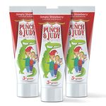 Punch & Judy Kids Toothpaste - Simply Strawberry Flavour, 3+ Years, Fluoride, Sugar Free (3 x 50ml)