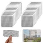 Sibba 24Pcs Window Screen Repair Kit, 4 x 4 Inch Screen Repair Tape, Self-Adhesive Window Screen Repair Patches, Fiberglass Mesh Replacement Screens for Window Screen and Screen Door Tears Holes