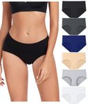 wirarpa Women's Cotton Underwear Mid Rise Hipster Full Coverage Panties 6 Pack Multicolor Medium