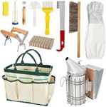 Rose Manor 12 PCS Bee Keeping Starter Kit Beekeeping Supplies, Honey Bee Hive Tools Bee Smoker Kit, Bee Keeping Supplies-All Beekeeping Tools Bee Supplies and Equipment for Beginners & Professionals