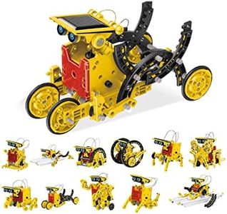 PicassoTiles 12-in-1 Solar Powered Transform Robot Set STEM Kids Educational Learning Engineering Building Toy Creative Unique Transformation Energy Science Experiment DIY Kit Boy Girl Age 8+ PBM01