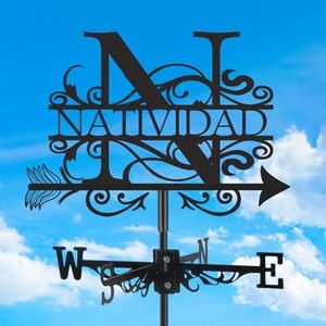 Personalized Monogram Metal Weather Vane, Custom Last Name Weathervane, Wind Direction Indicator, Weather Vanes Roof Mount, Wind Vane Outdoor Decor for Shed Garden Yard Patio, Customized Gifts