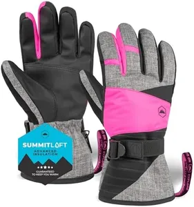 Tough Outdoors Women's Ski Gloves - Womens Snow Gloves - Winter Waterproof Snow Gloves - Adult Snow Gloves - Ladies Snowboarding Gloves
