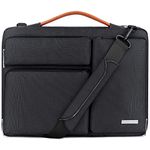 Lacdo 15.6 inch 360° Protective Laptop Shoulder Bag Sleeve Case for 15.6" Acer Aspire 1 3 5 7/Chromebook, Asus Zenbook Vivobook 15/Chromebook, Lenovo Thinkpad, MSI GF63, HP Spectre X360 Computer,Black