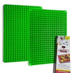 Vekol 2 Pack Silicone Baking Mat Pyramid Non Stick Baking Cooking Mat Microwave Bacon Cooker Pastry Mats BBQ Grill Mat, 16" X 11'' Healthy Food Grade Silicone Mats for Kitchen Counter (Green)