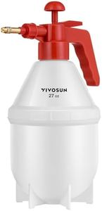 VIVOSUN 0.2 Gallon Handheld Garden Pump Sprayer, 27 oz Gallon Lawn & Garden Pressure Water Spray Bottle with Adjustable Brass Nozzle, for Plants and Other Cleaning Solutions (0.8L Red)