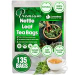 Lavendium, Premium 135 Nettle Leaf Tea Bags, 100% Pure from Nettle Leaves. Loose Leaf Nettle Herbal Tea. Nettle Leaf Tea. No Sugar, No Caffeine, No Gluten, Vegan.