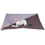 NUEVOS DOGGADIL Cotton Canvas Color Blocked Rectangle Pet Bed Mattress | Washable Padded Pet Bed| Light Weighted Dog Flat Mat (Large) _Grey/ Dark Grey