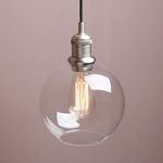 Yosoan Lighting Industrial Vintage Globe Pendant Light Fittings, Loft Bar Edison Hanging Ceiling Lights Decorative Lighting for for Kitchen Island Living Room Bedroom Dining Room (Brushed)