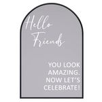 Selfie Mirror Decal for Wedding Entry Sign - Hello Friends Now Let's Celebrate Decals - Mirror Selfie Decals for Wedding, Welcome Mirror Stickers