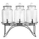 Del Sol Triple Drinks Dispenser with Stand 12ltr | bar@drinkstuff Beverage Dispenser, Triple Beverage Dispenser, Juice Dispenser, Cocktail Dispenser, Lemonade Dispenser