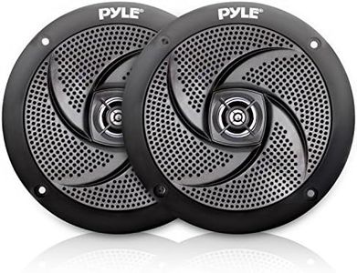 Low-Profile Waterproof Marine Speakers - 100W 4 Inch 2 Way 1 Pair Slim Style Waterproof and Weather Resistant Outdoor Audio Stereo Sound System, for Boat, Off-Road Vehicles - Pyle (Black)