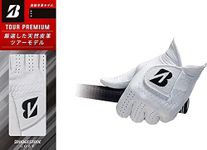 Bridgestone GLG10 Tour Premium Golf Gloves, Men's, White, 9.1 inches (23 cm), Golf Gloves