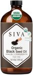 Siva Black Seed Organic Oil 16oz (473ml) Premium Cold-Pressed Organic Carrier Oil for Face, Skin Care, Body Massage, Hair Care, Hair Oiling & Scalp Massage