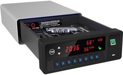 QINGENO Biometric Gun Safe,Clock Smart Safe Display with Temp,Humidity,Low Battery Warning,Drawer Gun Safe for Handgun - Nightstand Handgun Safe Pistol Safe