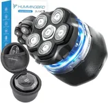 HUMMINGBIRD MK3 Electric Head Shavers for Bald Men - No Nick Electric Razor for Men, Cordless USB C Rechargeable, Waterproof Wet/Dry Shave, 6 Blade Head, LED Display, Rotary Skull Shaver with Case